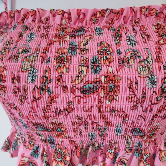 Jessica Simpson Women's Smocked Ruffled Covertible Tankini Top NWT Sz S - Picture 8 of 13